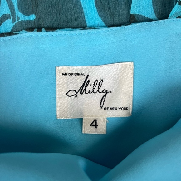 Milly of New York 100% Silk One Shoulder Dress Size 4 - Picture 7 of 10